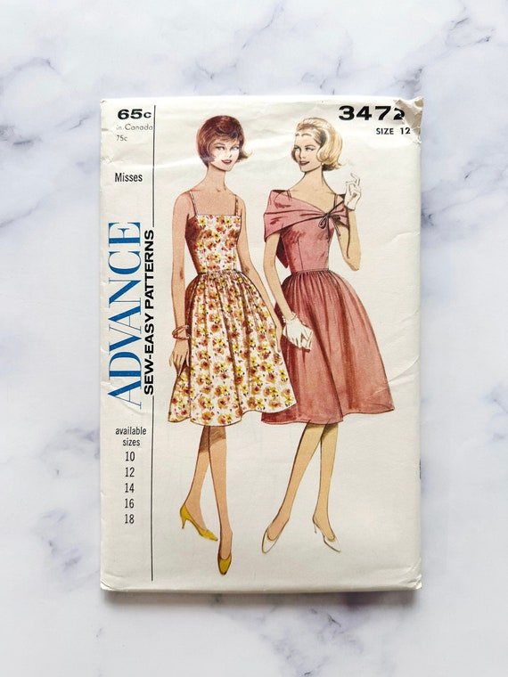 Advance 3472 - 32 Bust (uncut). 1960s Fit and Flare Dress Vintage Sewing  Pattern - Etsy Israel