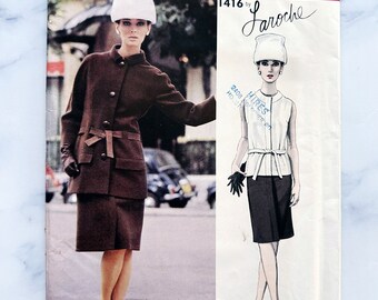 60s Vogue Paris Original 1721. 34 Bust YSL Yves Saint Laurent mod  