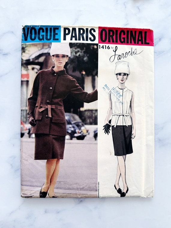 Patron De Couture VOGUE PARIS GUY LAROCHE Rare - Robe & Manteau Taille 14 (bust 36), Neuf