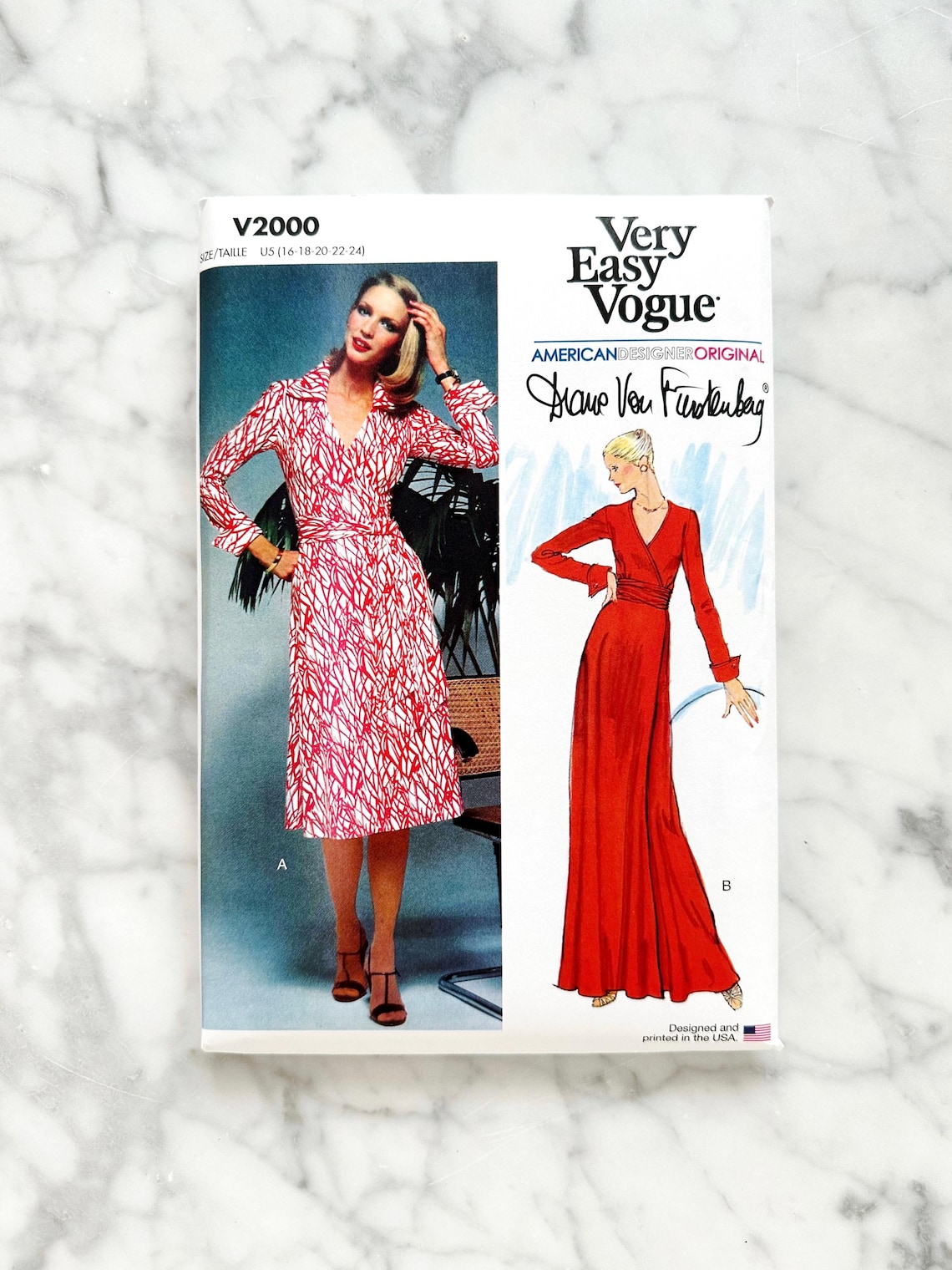 Dvf Pattern 70s Vogue 2000 Reissue. 6-14, 16-24. Diane Von Furstenberg Wrap Dress ...