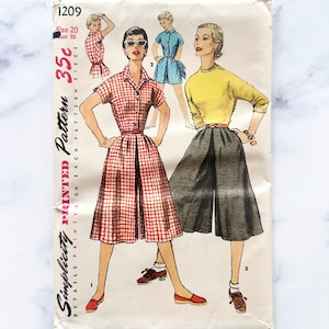 1950s palazzo pants jumpsuit vintage sewing pattern 4318 – Lady
