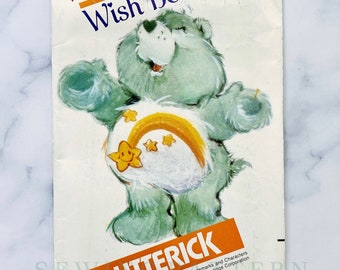 80s Butterick 6234. Care Bears Wish Bear sewing pattern uncut ff. Care Bears stuffed toy sewing pattern. Craft 1980s Vintage Sewing Pattern