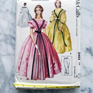 50s McCalls 2403. Medium 34-36 bust. Centennial costume southern belle ball gown dress with petti bloomer pants 1950s Vintage Sewing Pattern