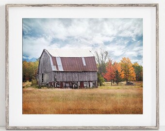 Abandoned Barn Photography Print, Original Rustic Wall Art