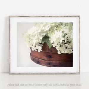 Hydrangea Print, Country Wall Decor, Hydrangea Photo, Farmhouse Decor, White Flowers, French Country Decor, Photo of Hydrangeas, Floral Art