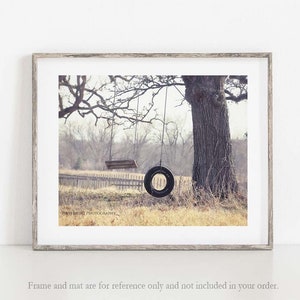 Tire Swing Photo, Country Landscape Photograph image 1