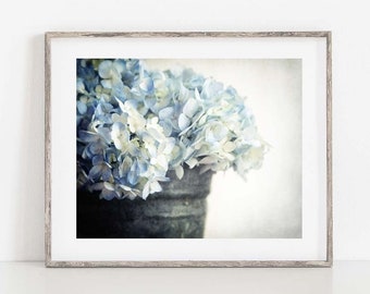 Hydrangea Photo, Blue Hydrangea Photograph, Hydrangea Wall Art, French Country Decor, Hydrangea Print, Farmhouse Wall Decor Hydrangea Canvas