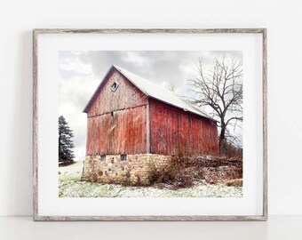 Red Barn Photo, Country Home Decor, Art for Over Fireplace, Modern Farmhouse Wall Decor, Rustic Barn Art, Red Barn Picture, Barn Artwork