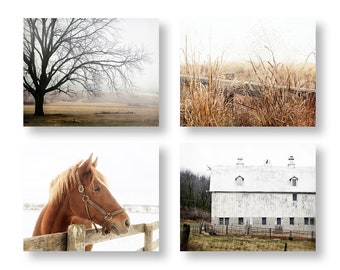 Landscape Print Set, Farmhouse Wall Decor, Rustic Decor, Rustic Farmhouse Prints, Country Home Decor, Farm Art