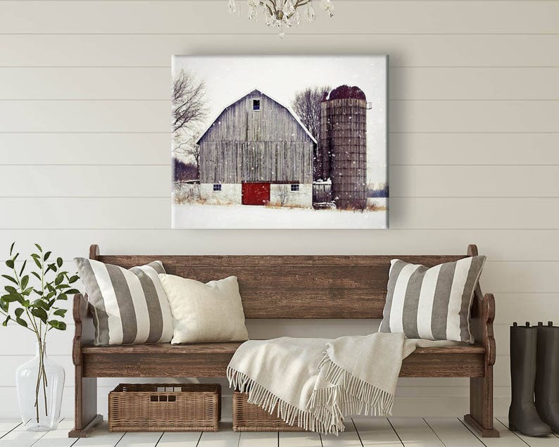 Barn Print Farmhouse Wall Decor Barn Photograph Gray Barn Etsy