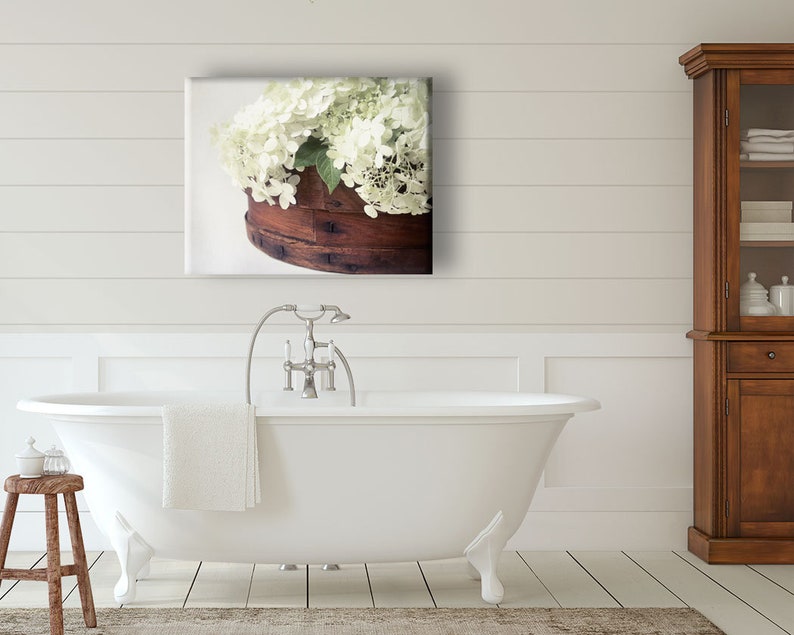 Hydrangea Photo, Farmhouse Decor, Hydrangea Print,Country Wall Decor, White Flowers, French Country Decor, Photo of Hydrangeas, Floral Art image 3