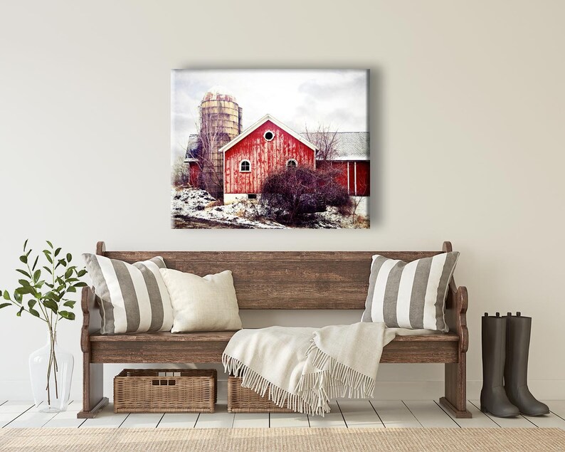 Red Barn Print Farmhouse Wall Decor Rustic Red Barn Red - Etsy