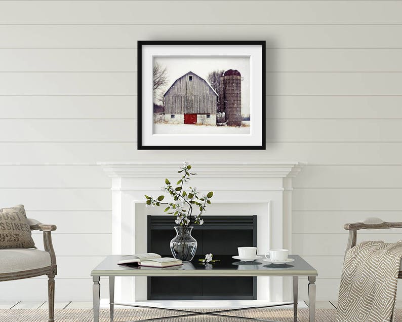 Barn Print Farmhouse Wall Decor Barn Photograph Gray Barn Etsy