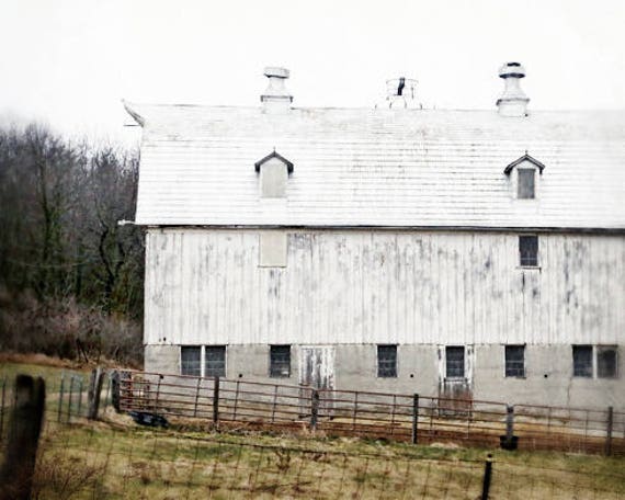 Barn Print Farmhouse Wall Decor White Barn Photo Barn Art Etsy