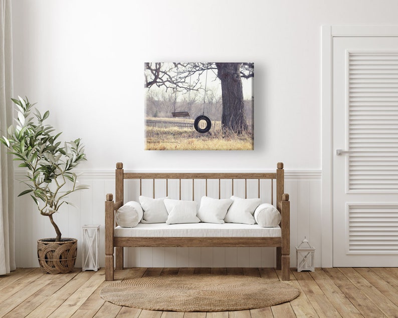 Tire Swing Photo, Country Landscape Photograph image 3