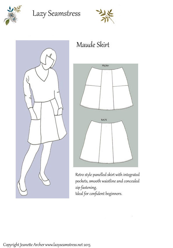 Maude Skirt Pattern by Lazy Seamstress - Etsy