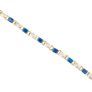 Baguette Cut Diamond & Sapphire Bracelet