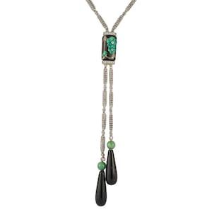 Druppelketting diamant en onyx