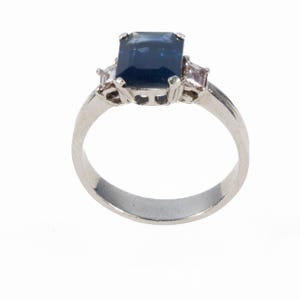 Sapphire and Diamond Three-Stone Ring