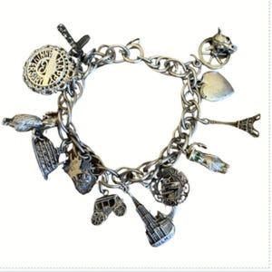 Vintage Sterling Charm Bracelet w/15 Charms