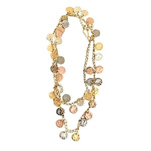 Kenneth Jay Lane KJL Vintage Long Coin Disc Necklace