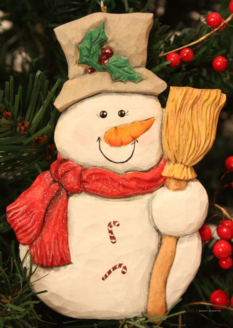 DIY Snowman Wood Carving Kit: Christmas Ornament Flurry Snowman
