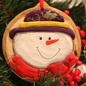 DIY Snowman Wood Carving Kit: Christmas Ornament Bavarian Snowman