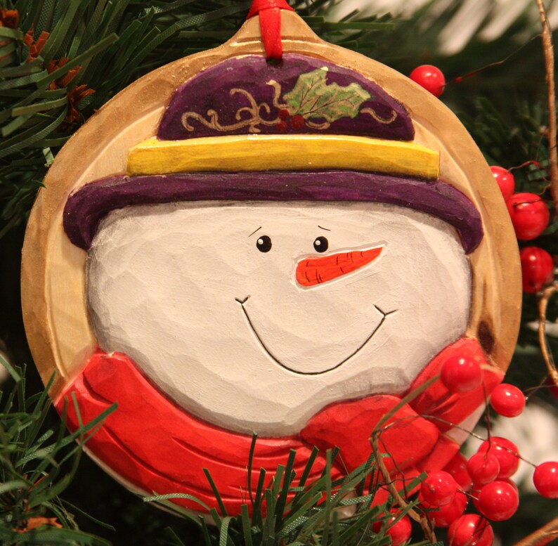 DIY Snowman Wood Carving Kit: Christmas Ornament Bavarian Snowman