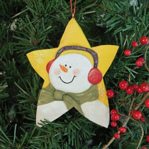 DIY Snowman Wood Carving Kit: Christmas Ornament Earmuff Snowman