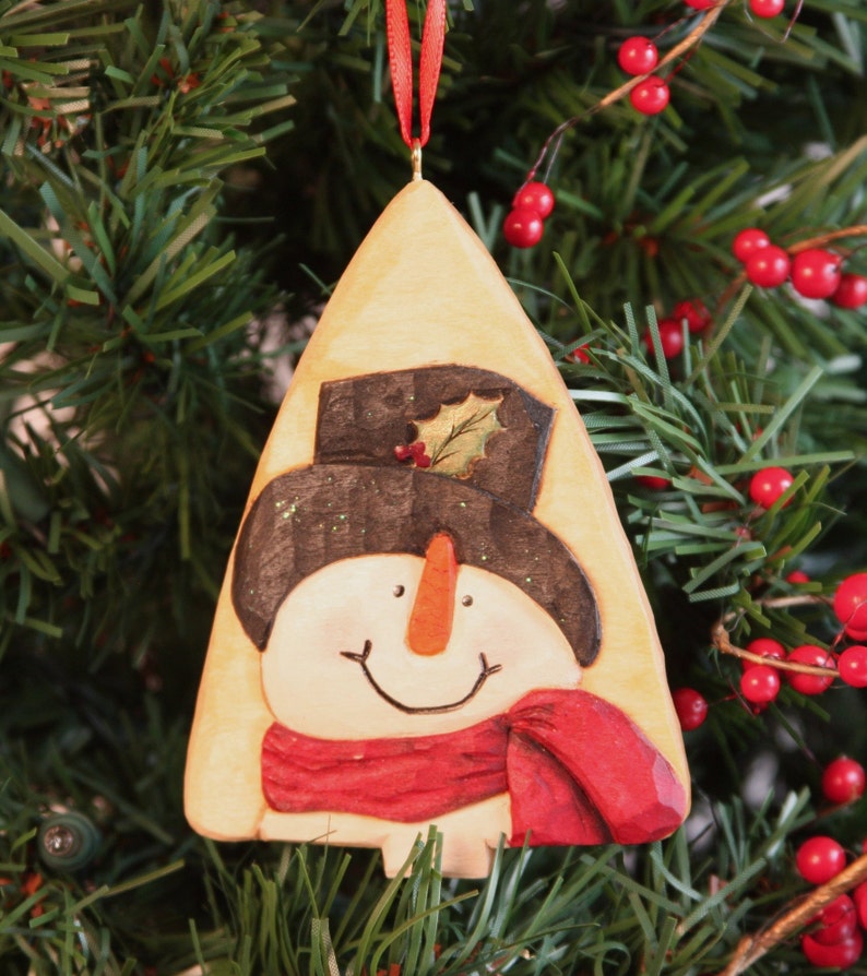 DIY Snowman Wood Carving Kit: Christmas Ornament Bojangles Snowman