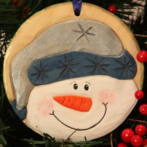 DIY Snowman Wood Carving Kit: Christmas Ornament Frozen Fluff