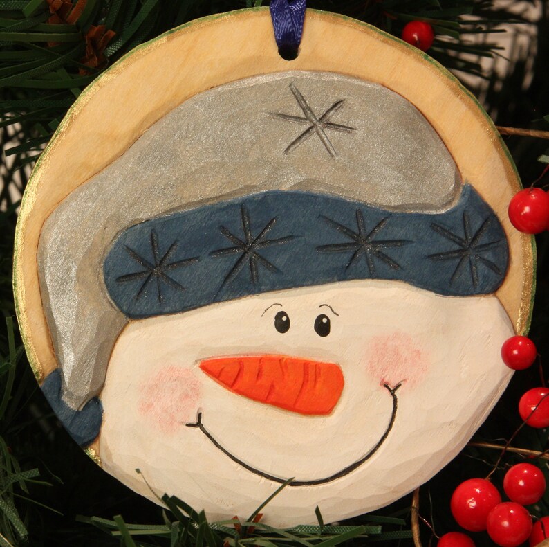 DIY Snowman Wood Carving Kit: Christmas Ornament Frozen Fluff