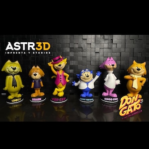 Figurki Don Gato i jego gangu, żywiczny kot (15 cm) - kolekcja figurek Vintage kreskówki stare