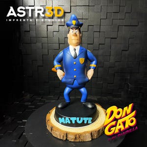 Top Cat en zijn bende figuren, Officer Dibble (21cm) - Figurencollectie Top Cat Vintage Cartoons Oud