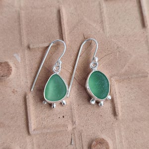 Sea Glass Earrings, Seafoam Green, Sterling Silver, Dangle Earrings, Real Beach Glass, Handmade Jewelry, Ocean Inspired, Gift for Her