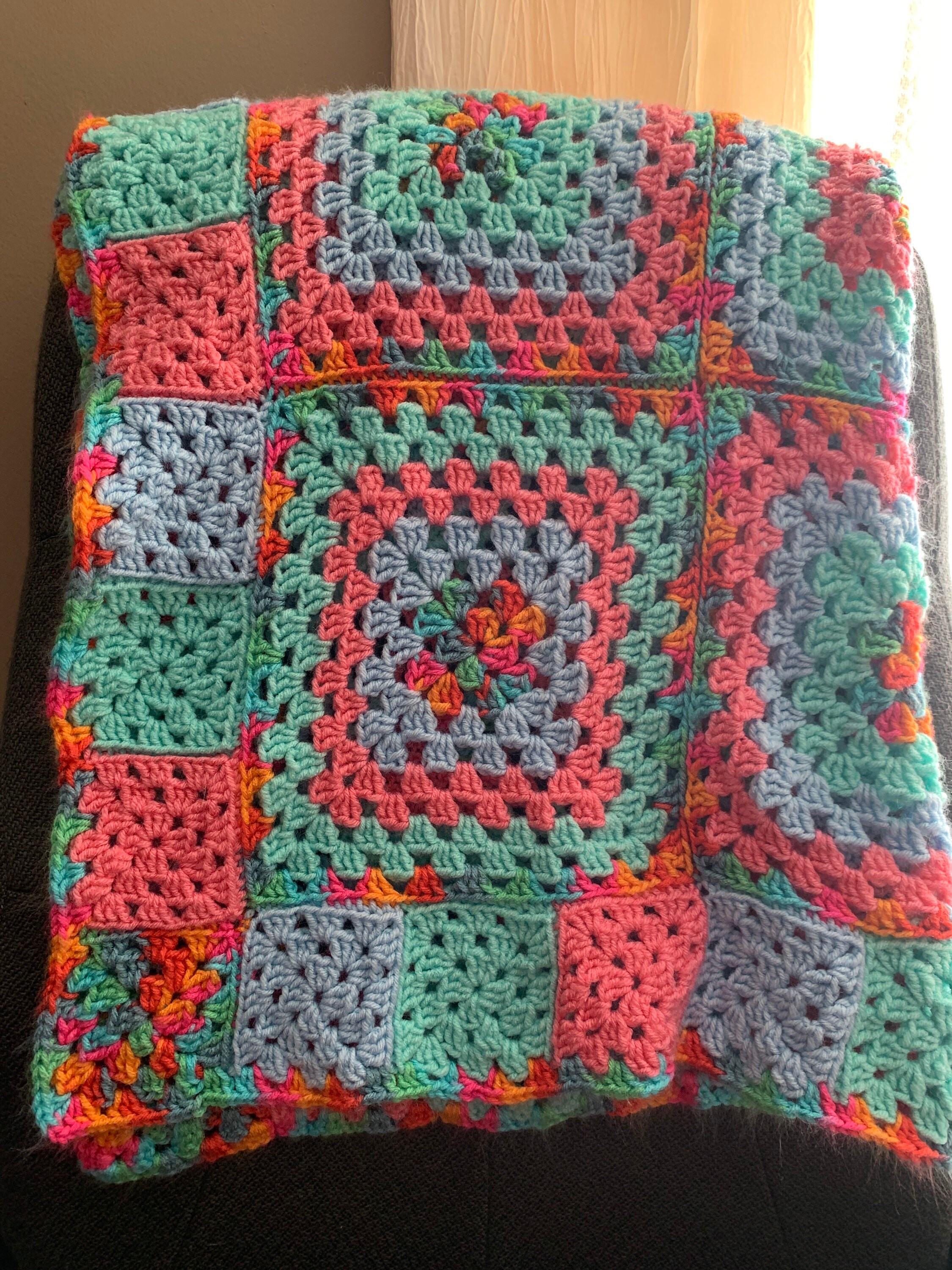 Afghan throw lap robe crocheted blanket h125 Etsy