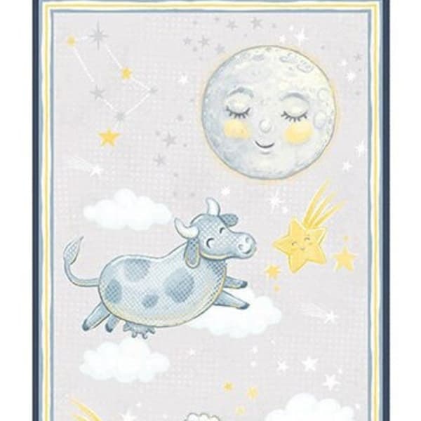 Reach for the Stars by Michael Davis for Wilmington Prints Pastel Animal Babies Fabric Panel