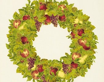 Nature's Harvest Wreath Panel by RK Studio for Robert Kaufman