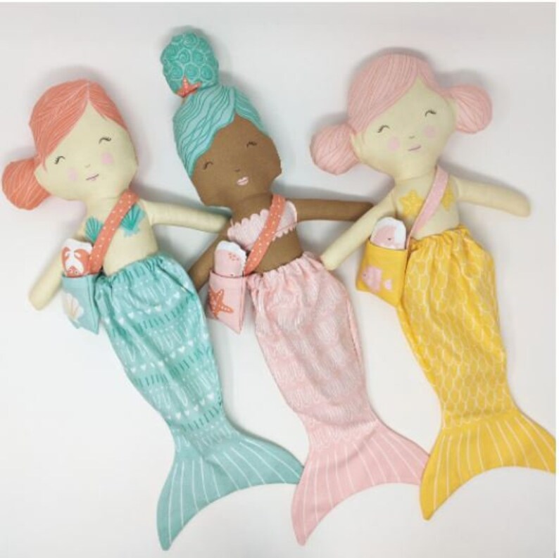 The Sea and Me Doll Project Fabric Panel by Stacy Iest Hsu for Etsy UK