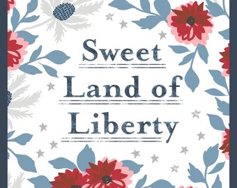 Old Glory Sweet Land Of Liberty Fabric Panel 36" x 44"