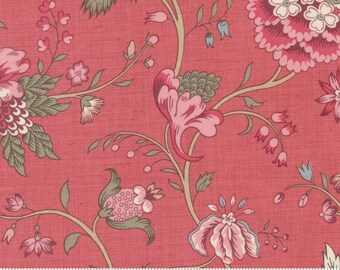 Antoinette Cecile Floral Faded Red - One Yard