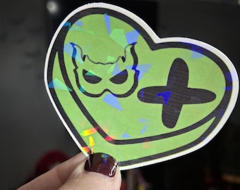Game on Inspired Sticker: Green Heart Mask Decal - Etsy