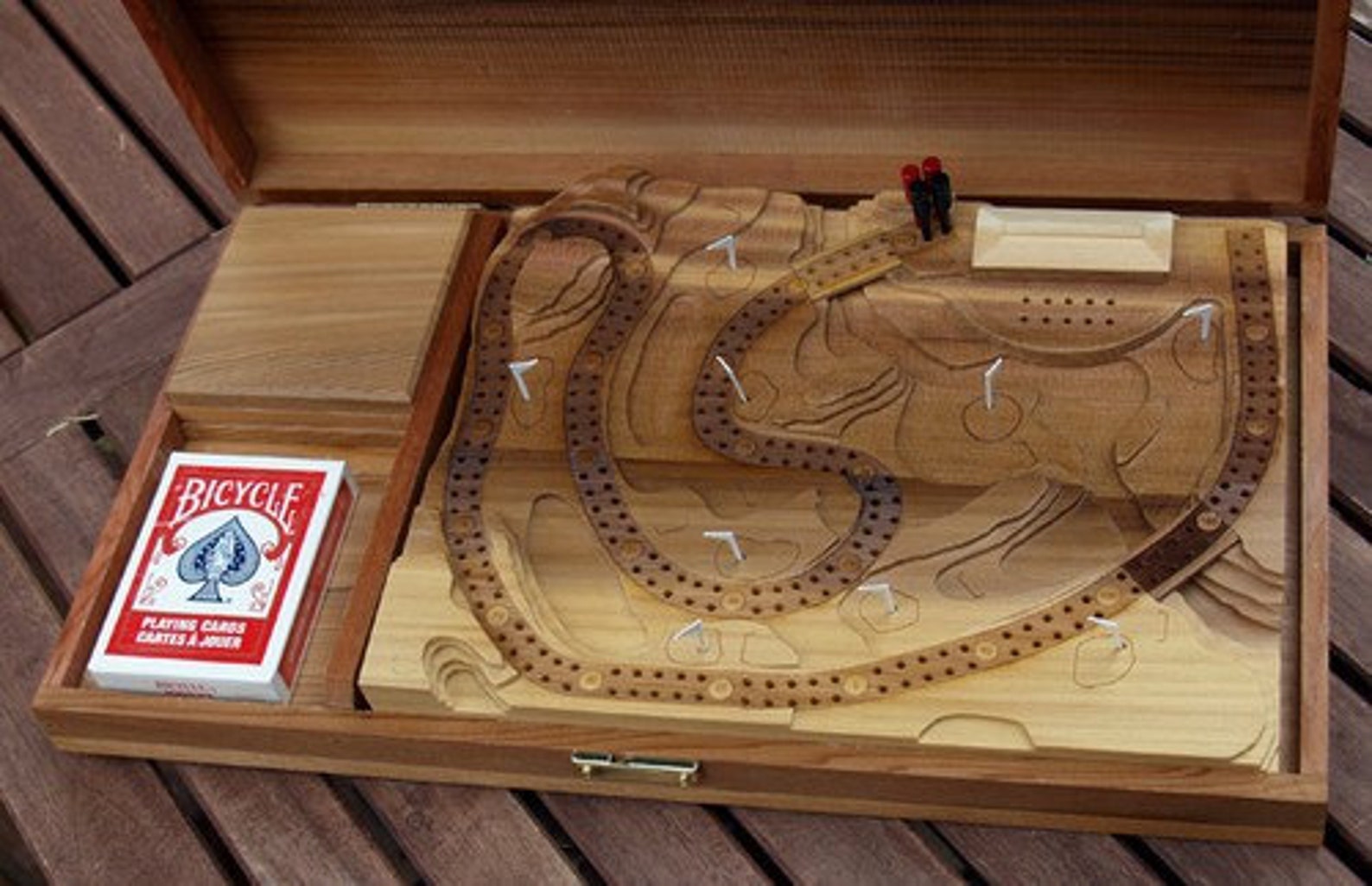 Wooden 3D Golf Cribbage Board Gift Set Alder | Etsy