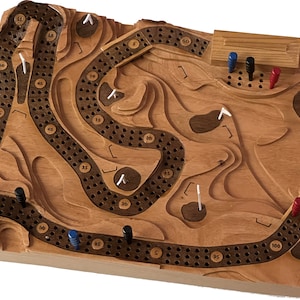 Alder 3D Golf Course Cribbage Board