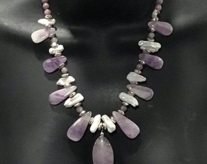 Amethyst and Pearl pendant