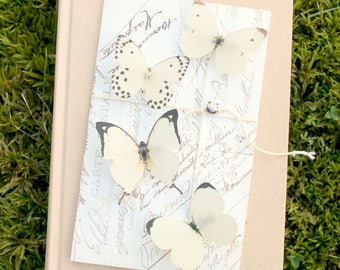 collection no. 20 white silk butterflies number 6, 7, 13, 19 . hair clips, pins, magnets . gift, birthday, wedding, bridesmaid