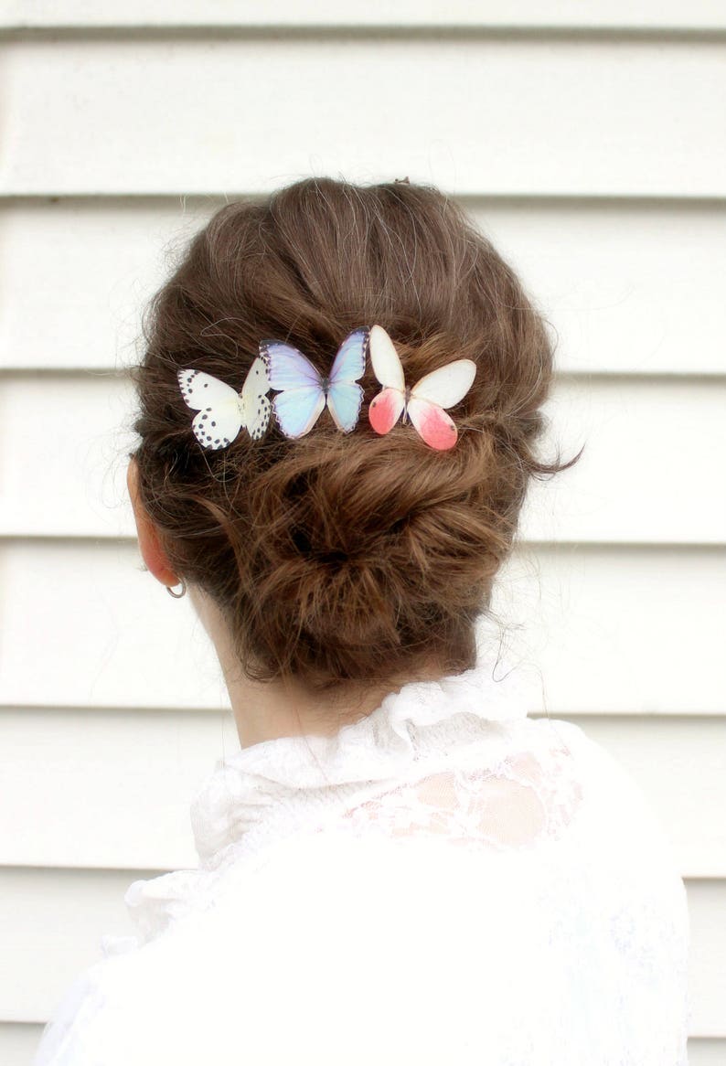 Collection no. 18 silk butterflies . hair clips pins Etsy