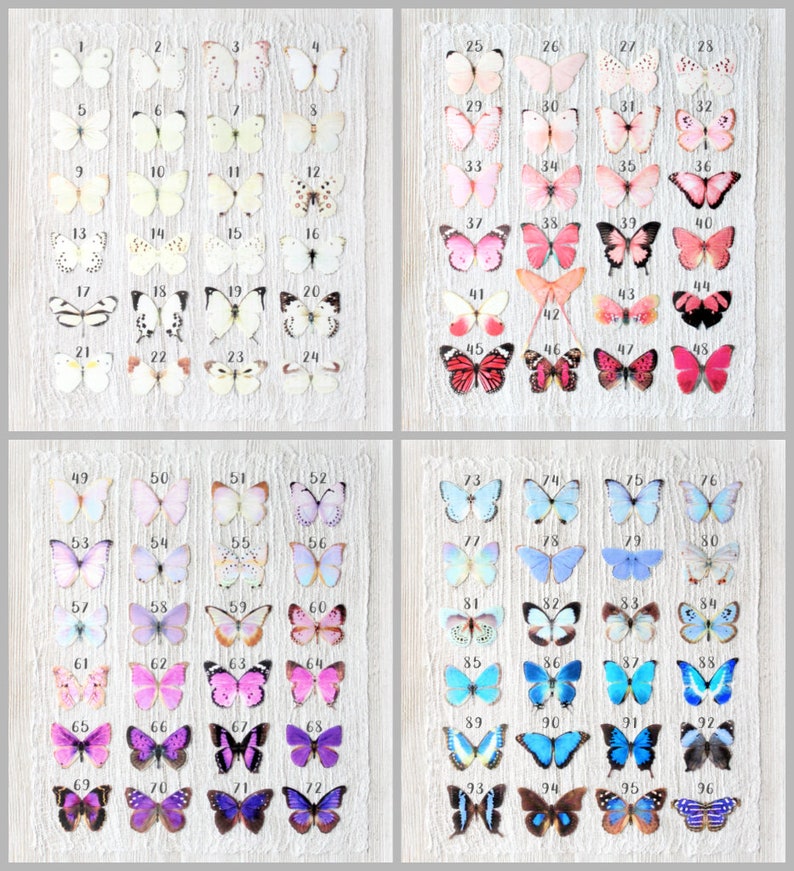 1-9 silk butterfly hair clips . your choice of butterflies . gifts for girls birthday, wedding, bridesmaids, party . costume image 3