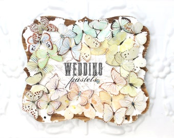 wedding pastels palest silk butterflies . 1-25 hair clips, pins, magnets, wires . your choice . blush, cream, champagne, blue, white . bride