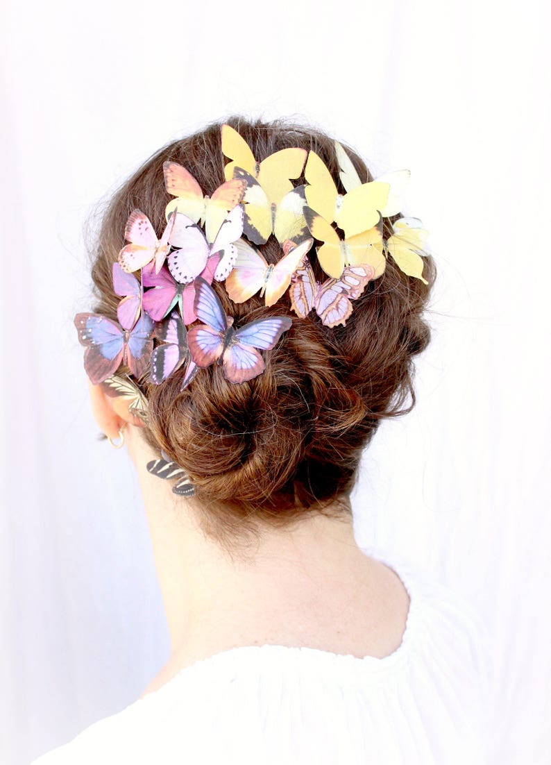 20 Silk Butterfly Hair Clips . Realistic Butterflies . Your Etsy